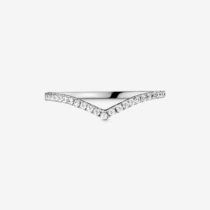 PANDORA Sterling Sparkling Wishbone Ring